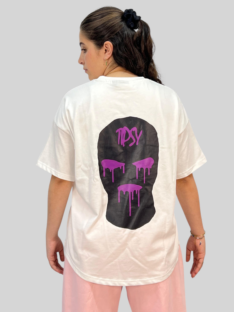 White Drippy Skimask Tee