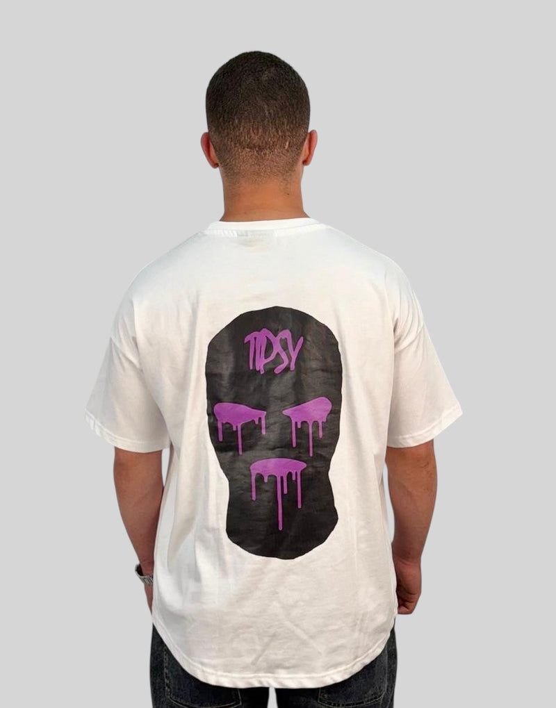 White Drippy Skimask Tee
