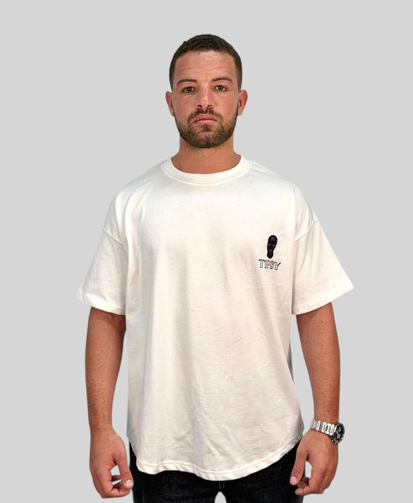 White Drippy Skimask Tee