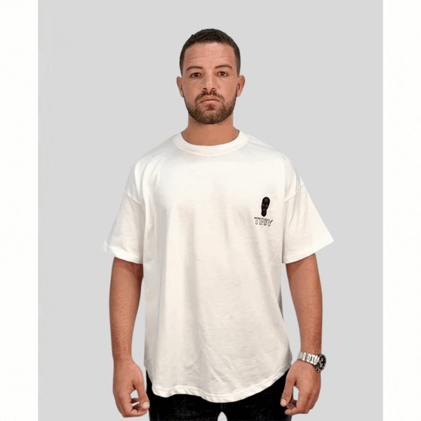 White Drippy Skimask Tee