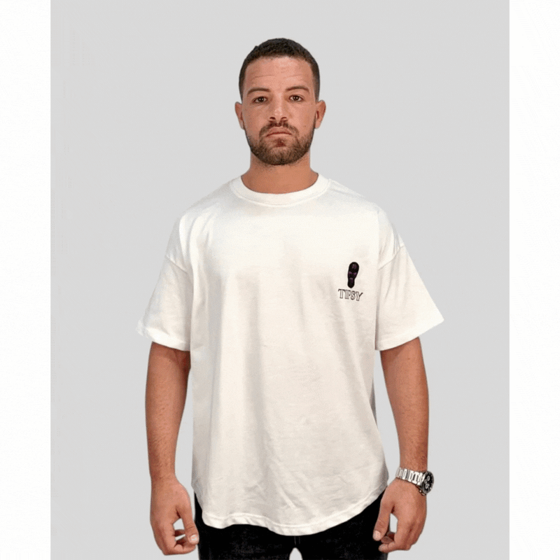 White Drippy Skimask Tee